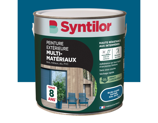 Peinture extérieure multisupport bleu capri satin 2 L - Syntilor - Brico Dépôt