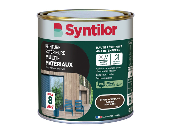 Peinture extérieure multisupport brun normand satin 0,5 L - Syntilor - Brico Dépôt