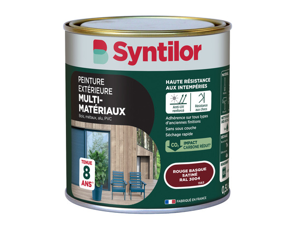 Peinture extérieure multisupport rouge basque satin 2 L - Syntilor - Brico Dépôt