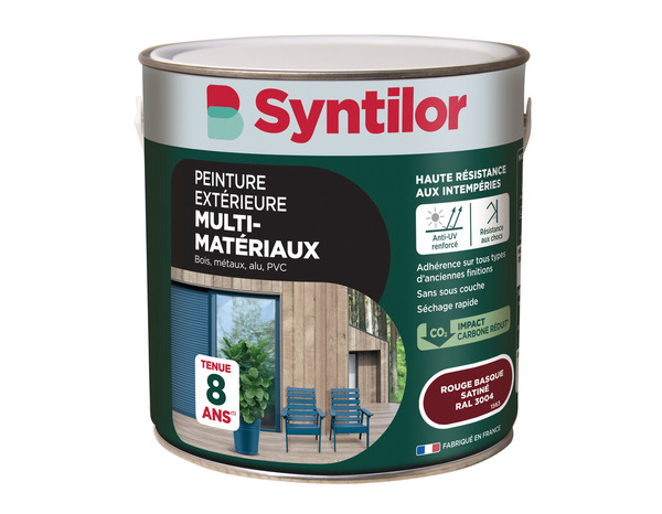 Peinture extérieure multisupport rouge basque satin 0,5 L - Syntilor - Brico Dépôt