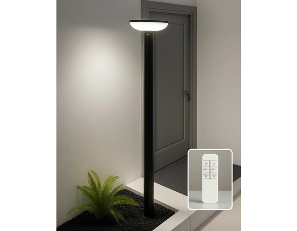 Lampadaire solaire LED détecteur 1000 lm IP44 hauteur réglable 200 cm télécommande - Brico Dépôt