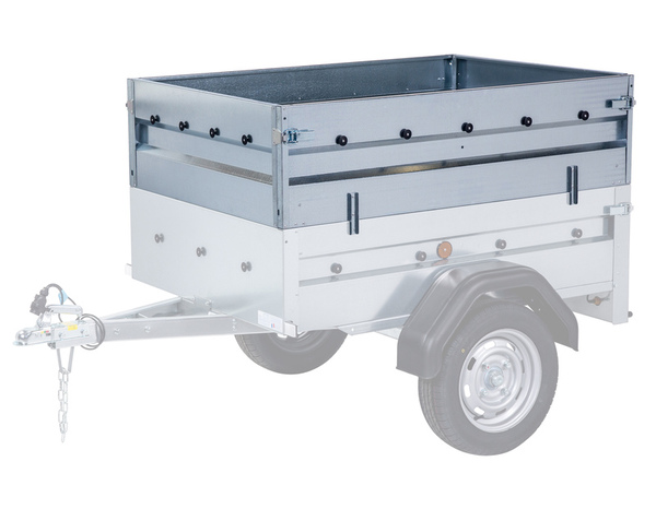 Rehausses pleines remorque NLC 2523 tôle électrozinguée 256 x 134 x 35 cm - Brico Dépôt