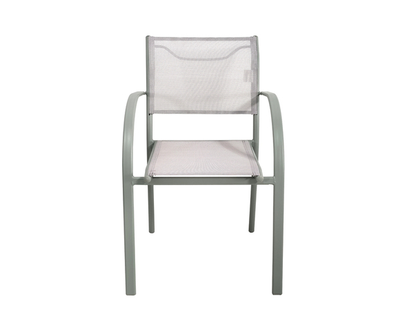 Fauteuil de jardin aluminium vert lichen empilable 55,5 x 62 x 84 cm - Brico Dépôt