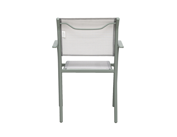 Fauteuil de jardin aluminium vert lichen empilable 55,5 x 62 x 84 cm - Brico Dépôt