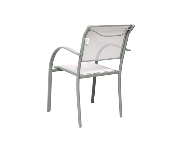 Fauteuil de jardin aluminium vert lichen empilable 55,5 x 62 x 84 cm - Brico Dépôt