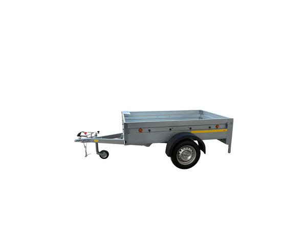 Remorque acier galvanisé 500 kg caisse 194x114x35 cm hayon rabattable noire - Brico Dépôt