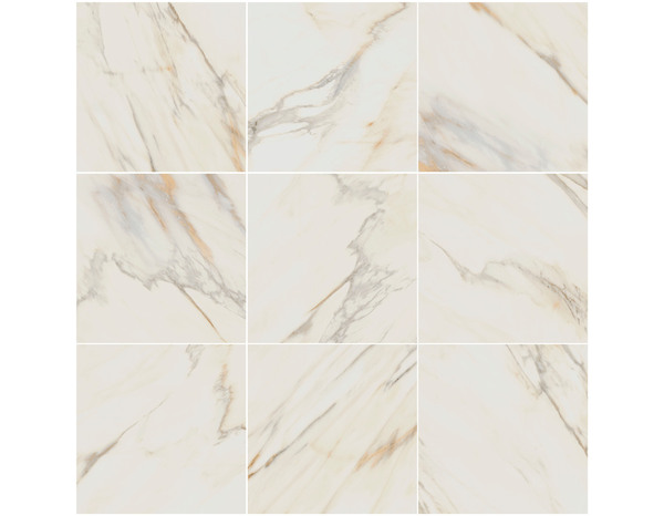 Carrelage sol intérieur grès émaillé blanc marbré CALACATTA - 45 x 45 cm - Brico Dépôt