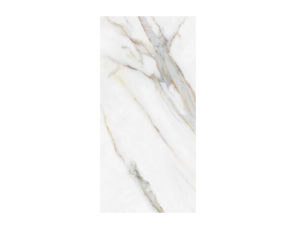 Carrelage sol intérieur grès cérame émaillé blanc aspect marbre CALACATTA ORO 60 x 120 cm - Brico Dépôt