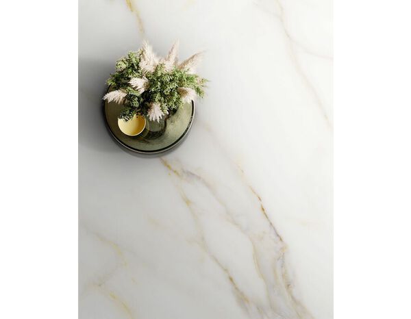 Carrelage sol intérieur grès cérame émaillé blanc aspect marbre CALACATTA ORO 60 x 120 cm - Brico Dépôt