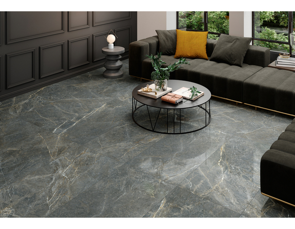 Carrelage sol intérieur grès cérame émaillé gris naturel aspect marbre SUPREME 60 x 120 cm - Brico Dépôt