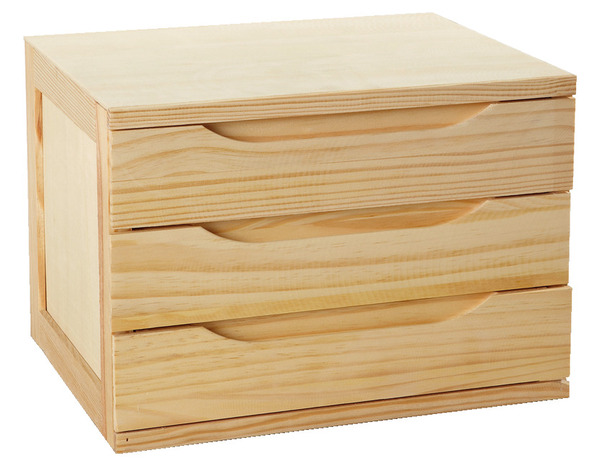 Bloc de 3 tiroirs en pin H 27,5 x L 39 x P 30 cm. - Brico Dépôt