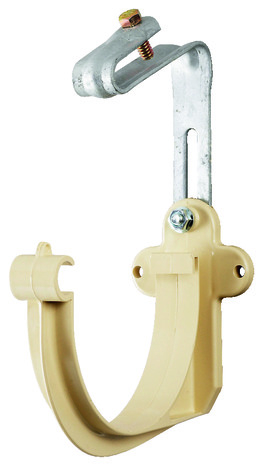 Crochet bandeau 25 mm PVC avec étrier galvanisé réglable ton sable  - Brico Dépôt