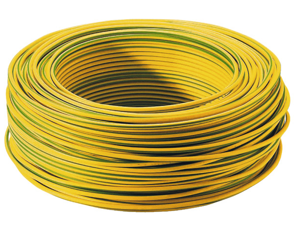 Fil électrique H07VU 2,5 mm² vert/jaune - 100 m - Brico Dépôt