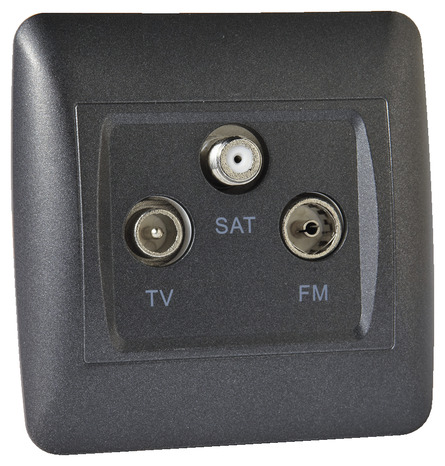 Prise TV FM SAT "OME" anthracite - Brico Dépôt