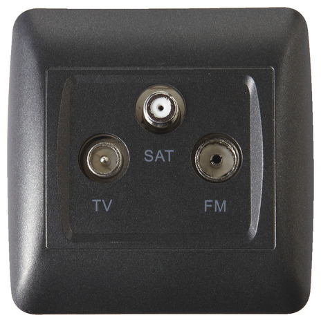 Prise TV FM SAT "OME" anthracite - Brico Dépôt