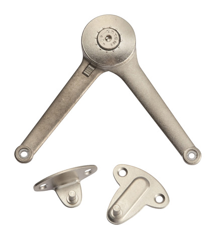 Compas d'abattant réversible et à frein réglable en zamak nickelé - Handix - Brico Dépôt