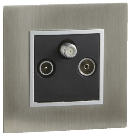 Prise TV/FM/SAT noir - Brico Dépôt