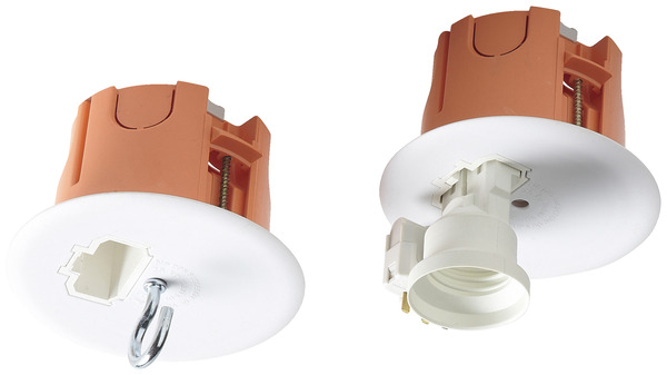 Lot de 5 kits de point de centre DCL, une douille de type E27 et une fiche, Prof. 50 mm par point - Capri - Brico Dépôt