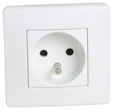 Prise 2 points avec terre "Antaria II" blanc - Brico Dépôt