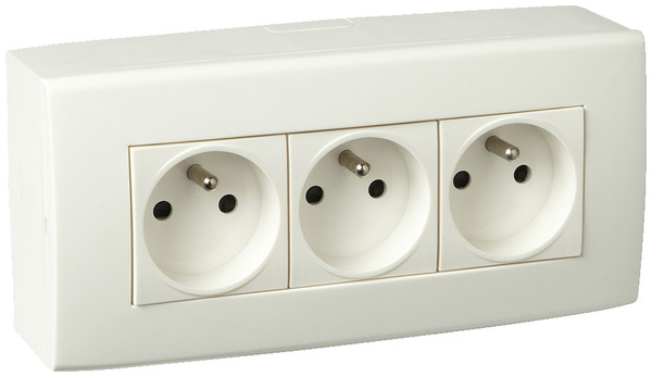 Bloc 3 prises avec terre blanc - Brico Dépôt