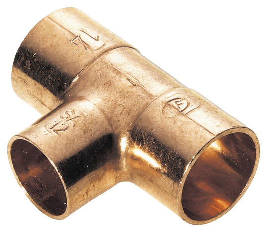 2 tés à souder réduits pour tube cuivre Ø 12 et 14 mm avec embout F - Noyon & Thiebault - Brico Dépôt