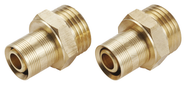 2 raccords avec bague à glissement pour tube PER - Ø 12 à visser M écrou mobile 15 x 21 mm - Noyon & Thiebault - Brico Dépôt