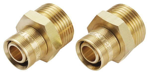 2 raccords à glissement laiton pour tube PER Ø 16 embouts M 20 x 27 mm - Noyon & Thiebault - Brico Dépôt