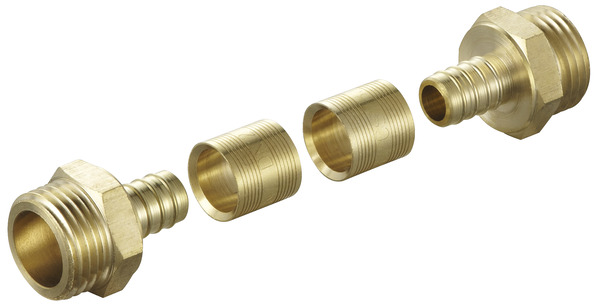 2 raccords avec bague à glissement pour tube PER - Ø 12 à visser M écrou mobile 15 x 21 mm - Noyon & Thiebault - Brico Dépôt