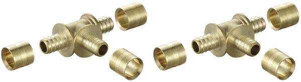 2 tés à glissement pour tube PER - Ø 12 mm - Noyon & Thiebault - Brico Dépôt