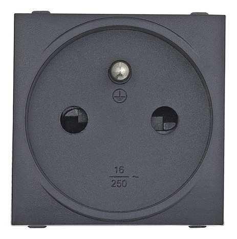 Prise avec terre "Kobé" - Noir - Brico Dépôt