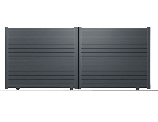 Portail coulissant aluminium gris anthracite "Santos" - L. 3,75 x H. 1,80 m - Brico Dépôt