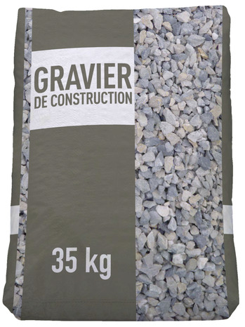 Gravier pour béton de calibre 5-20 mm- 42- 35 kg - Brico Dépôt