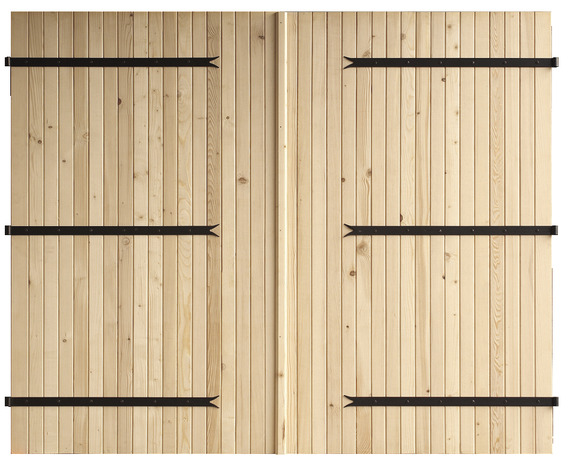 Porte de garage battante manuelle en pin H. 200 x L. 240 cm - GoodHome - Brico Dépôt