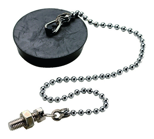 Bouchon pour évier grès Ø 47 mm et enjoliveur noir chainette 250 mm  - Wirquin - Brico Dépôt