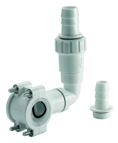 Bride de vidange coudée pour raccordement sur tubes PVC Ø 32 et 40 mm - Somatherm - Brico Dépôt