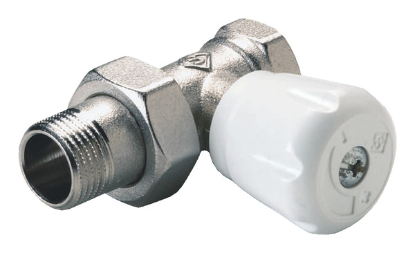 Robinet droit de radiateur en nickel - M/15 x 21 mm - Somatherm - Brico Dépôt