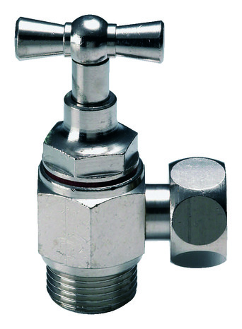 Robinet de chasse WC équerre, en laiton nickelé chromé, 12x17 mm - Somatherm - Brico Dépôt