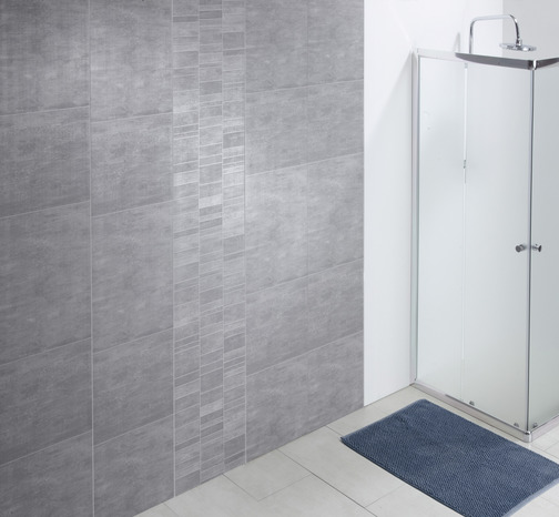 Lambris PVC imitation carrelage XL gris cendré - Grosfillex - Brico Dépôt