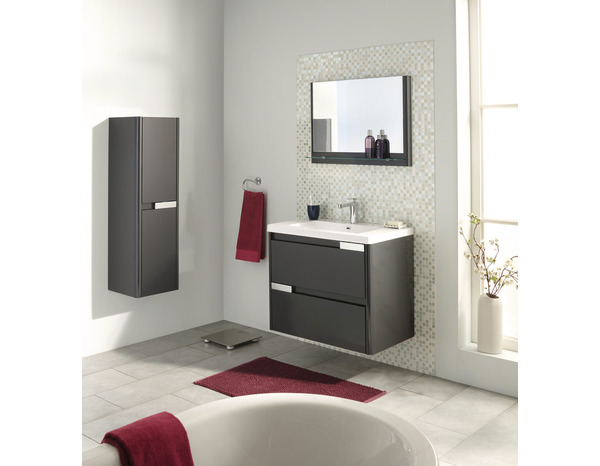 Miroir Salsa laqué gris brillant L. 80 x H. 55 x P. 13,2 cm - Brico Dépôt