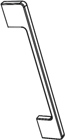 Poignée fine de couleur chrome brillant l. 200 mm P. 8 mm H. 32 mm - Progress - Brico Dépôt