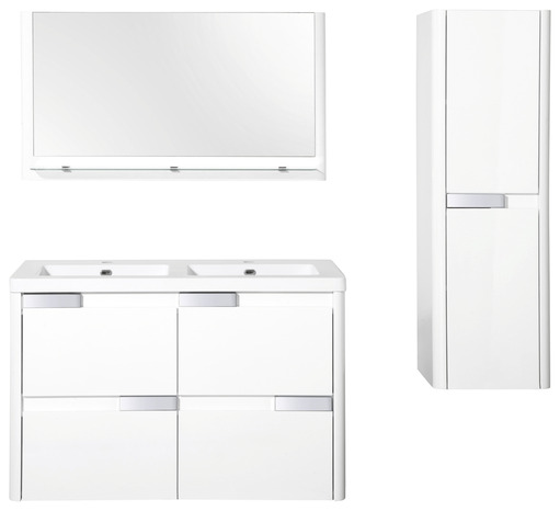 Miroir Salsa laqué blanc brillant L. 100 cm x H. 55 x P. 13,2 - Brico Dépôt