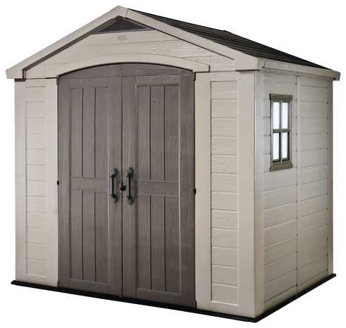 Abri de jardin imitation aspect bois beige "Factor" 4,5 m² - L. 2,56 x P. 1,82 x H. 2,43 m - Keter - Brico Dépôt