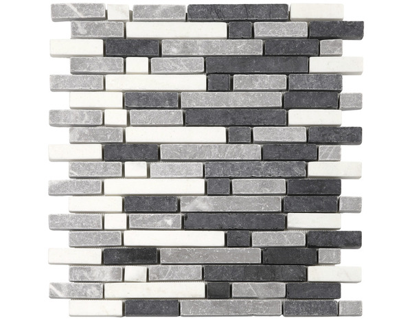 Mosaïque pierre naturelle mix gris/blanc - l. 30 x L. 30 cm - Brico Dépôt