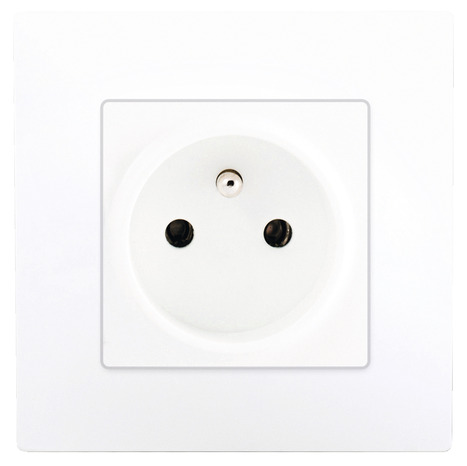 Prise mécanisme + support avec terre à clipser "Delta Viva" blanc - Siemens - Brico Dépôt