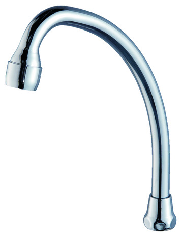 Bec col de cygne en laiton L. 150 mm 15x21 mm avec aérateur chromé - Somatherm - Brico Dépôt