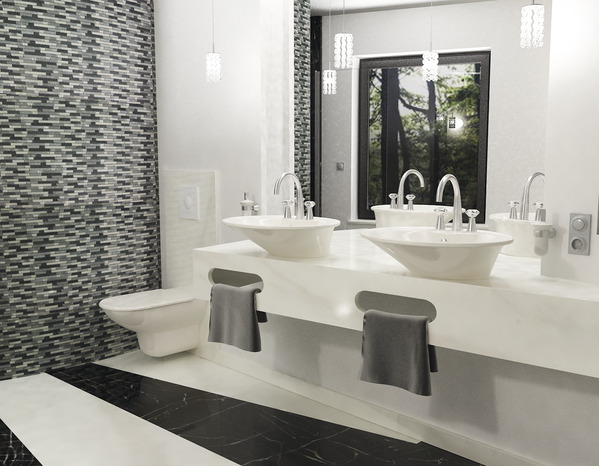 Mosaïque pierre naturelle mix gris/blanc - l. 30 x L. 30 cm - Brico Dépôt