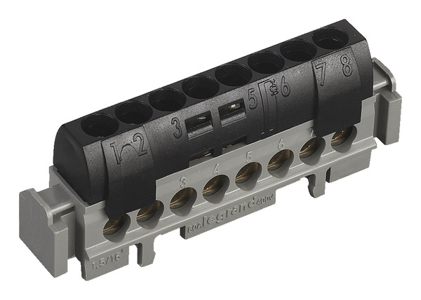 Bornier neutre "Lexic" 8 x 16A - Legrand - Brico Dépôt