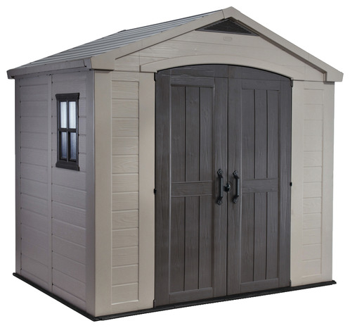 Abri de jardin imitation aspect bois beige "Factor" 4,5 m² - L. 2,56 x P. 1,82 x H. 2,43 m - Keter - Brico Dépôt