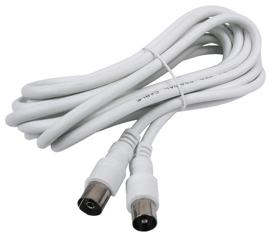Cordon coaxial blanc pour TV - 5 mètres - Brico Dépôt