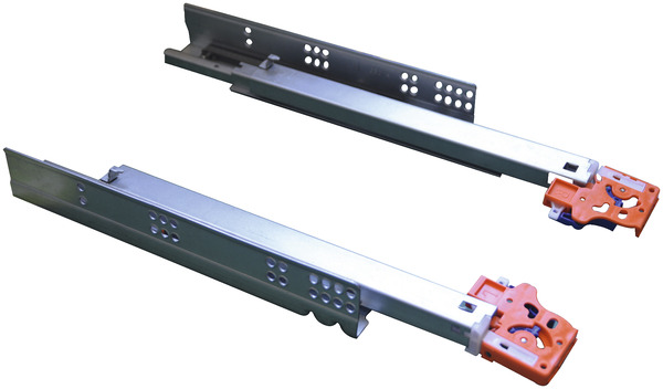 2 coulisses à amortisseur en acier zingué pour tiroir en bois p.450 mm - Brico Dépôt